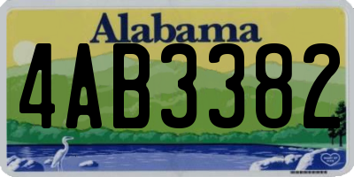 AL license plate 4AB3382