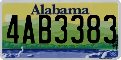 AL license plate 4AB3383