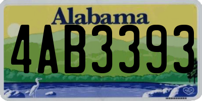 AL license plate 4AB3393