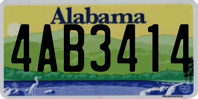 AL license plate 4AB3414