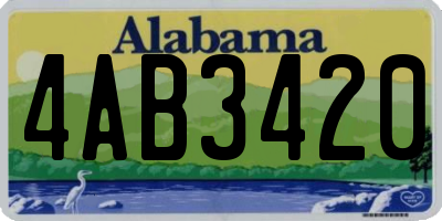 AL license plate 4AB3420