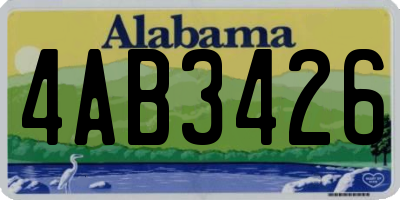 AL license plate 4AB3426