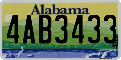 AL license plate 4AB3433