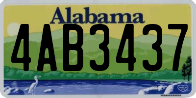 AL license plate 4AB3437
