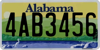 AL license plate 4AB3456