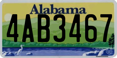 AL license plate 4AB3467