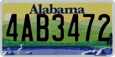 AL license plate 4AB3472