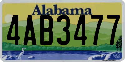 AL license plate 4AB3477