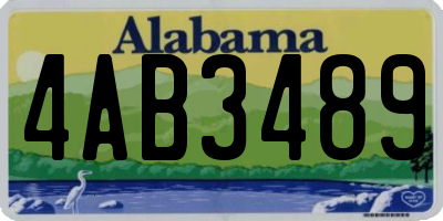 AL license plate 4AB3489