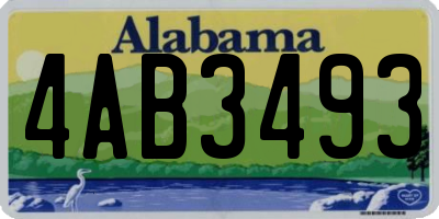 AL license plate 4AB3493