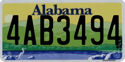 AL license plate 4AB3494