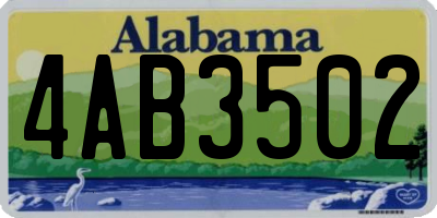 AL license plate 4AB3502