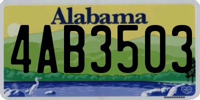 AL license plate 4AB3503