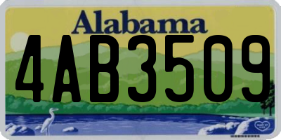AL license plate 4AB3509