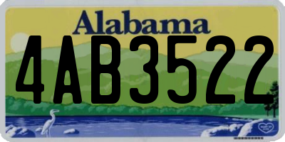 AL license plate 4AB3522