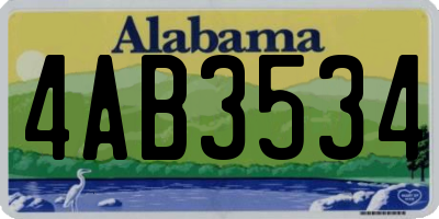 AL license plate 4AB3534
