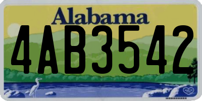 AL license plate 4AB3542