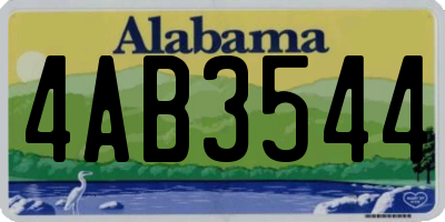 AL license plate 4AB3544