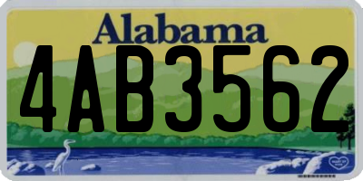 AL license plate 4AB3562