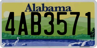 AL license plate 4AB3571