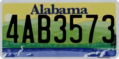 AL license plate 4AB3573