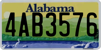 AL license plate 4AB3576