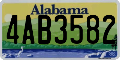 AL license plate 4AB3582