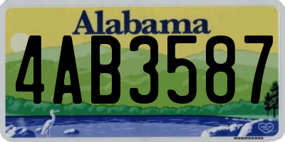 AL license plate 4AB3587