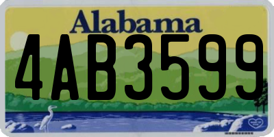 AL license plate 4AB3599