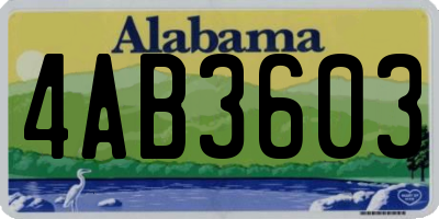 AL license plate 4AB3603