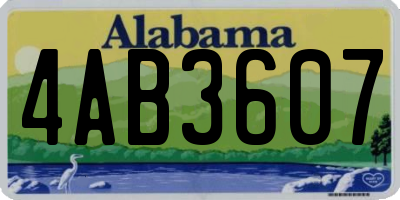 AL license plate 4AB3607