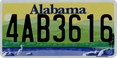 AL license plate 4AB3616