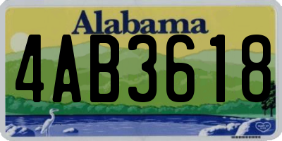 AL license plate 4AB3618