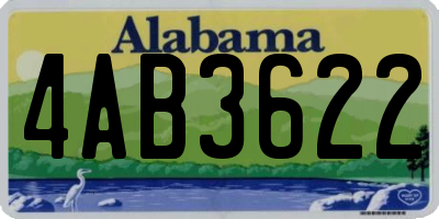 AL license plate 4AB3622