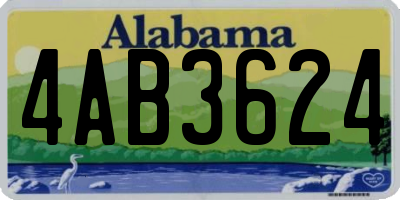 AL license plate 4AB3624