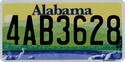 AL license plate 4AB3628