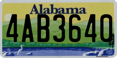 AL license plate 4AB3640