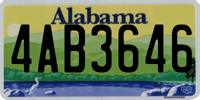 AL license plate 4AB3646