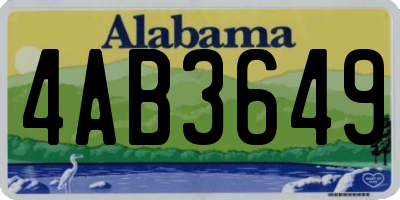 AL license plate 4AB3649