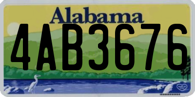 AL license plate 4AB3676