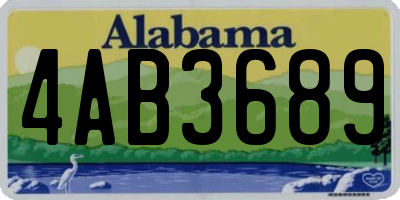 AL license plate 4AB3689