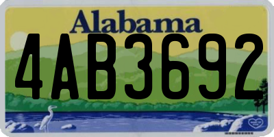 AL license plate 4AB3692