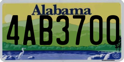 AL license plate 4AB3700