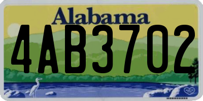 AL license plate 4AB3702