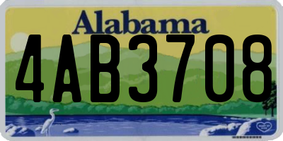 AL license plate 4AB3708