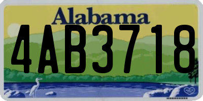 AL license plate 4AB3718
