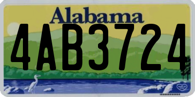 AL license plate 4AB3724