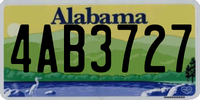 AL license plate 4AB3727