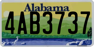 AL license plate 4AB3737