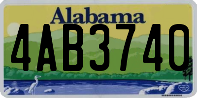 AL license plate 4AB3740